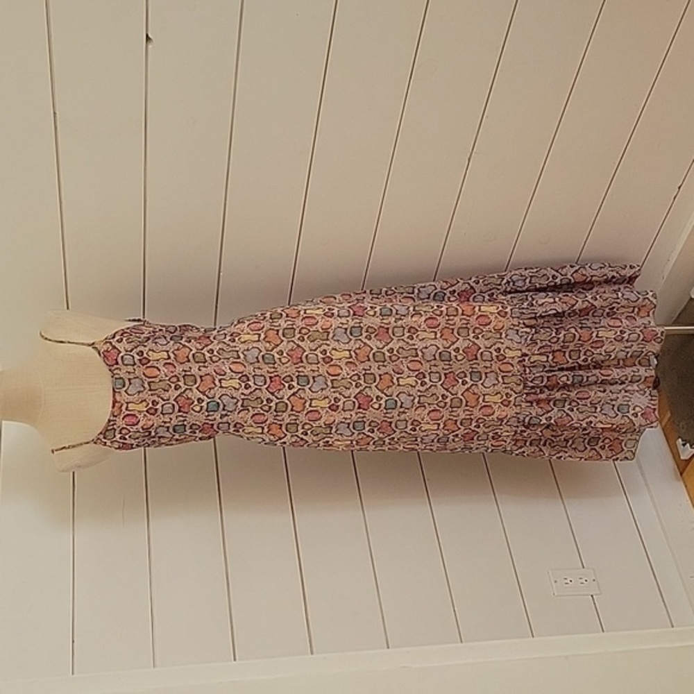 NWT TURQUOISE HAVEN small maxi dress with ruffle at bottom